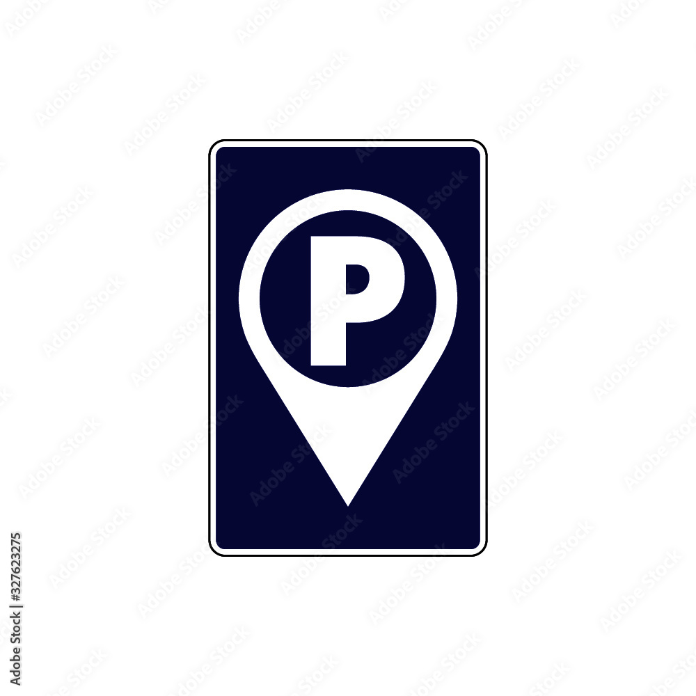 Blue Parking sign on white background. Traffic icon Blue Parking sign on white background. Traffic icon