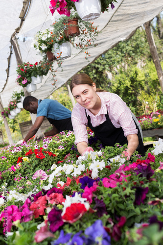 skilled florists working with flowers