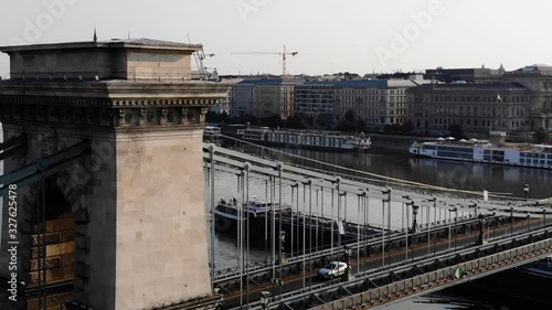 Cityscape with Chain bridgeand the Hungarian Parliament, Budapest, Hungary photo