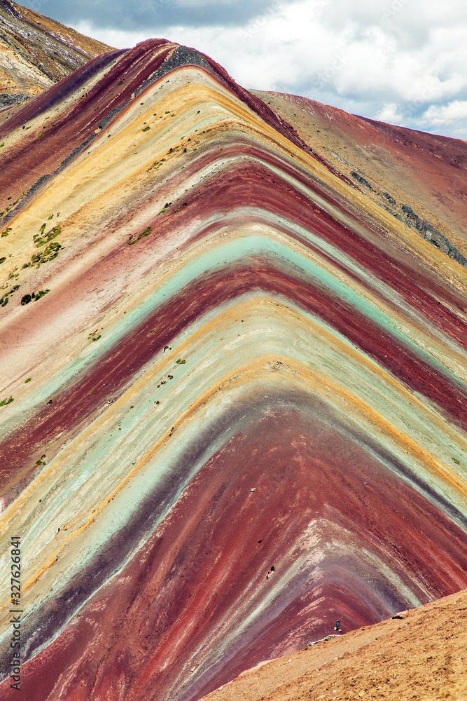 Rainbow mountains or Vinicunca Montana de Siete Colores - obrazy, fototapety, plakaty 