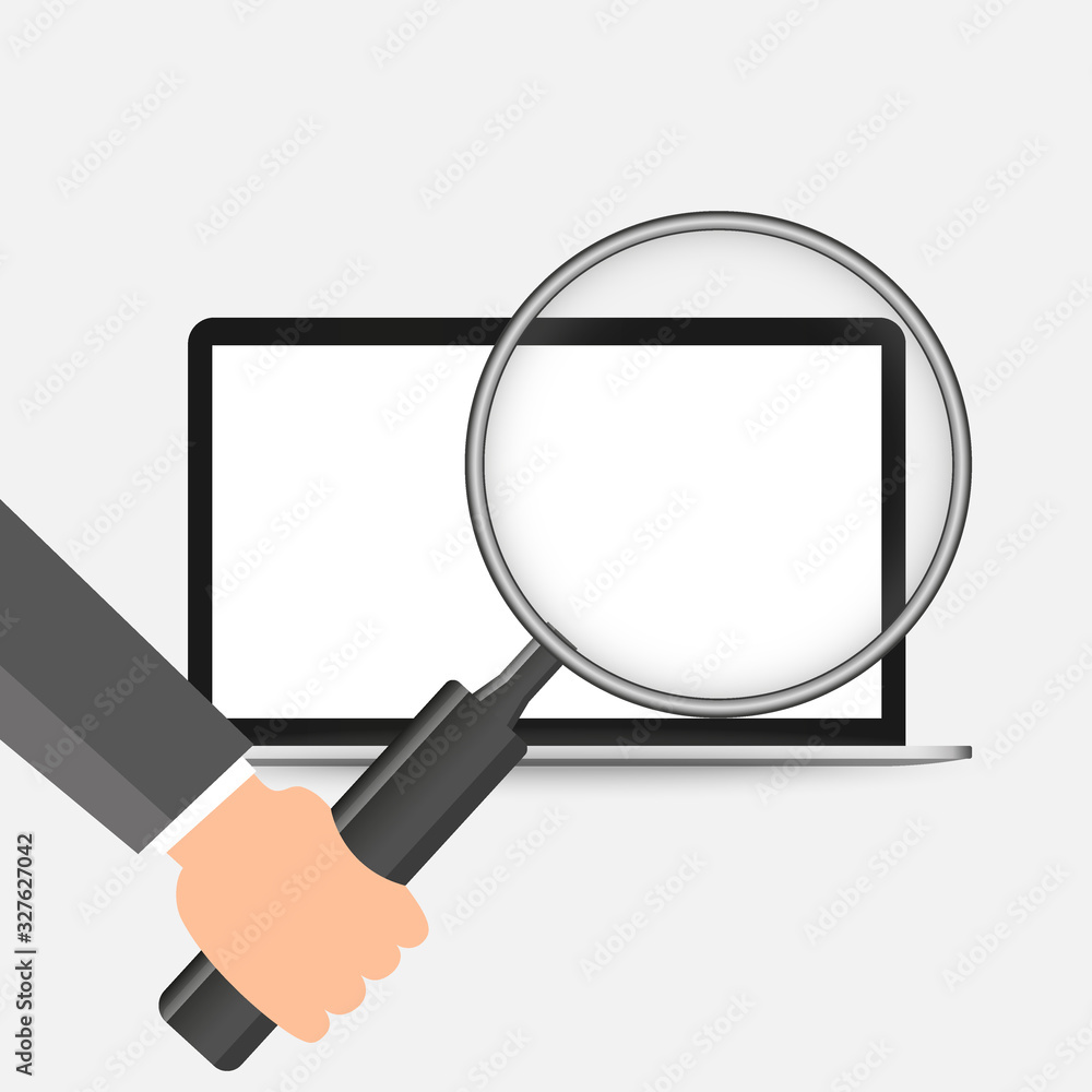 Screen, Monitor and Magnifying Glass Icon Vector Logo Template Illustration Design. Vector EPS 10. Screen, Monitor and Magnifying Glass Icon Vector Logo Template Illustration Design. Vector EPS 10.