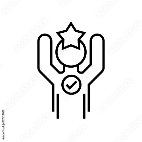 Star decition line icon, concept sign, outline vector illustration, linear symbol.