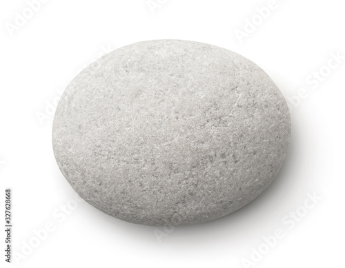 Top view of flat white pebble