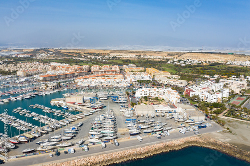 aerial view of the harbour of Almerimar Spain on a sunny day © jhon