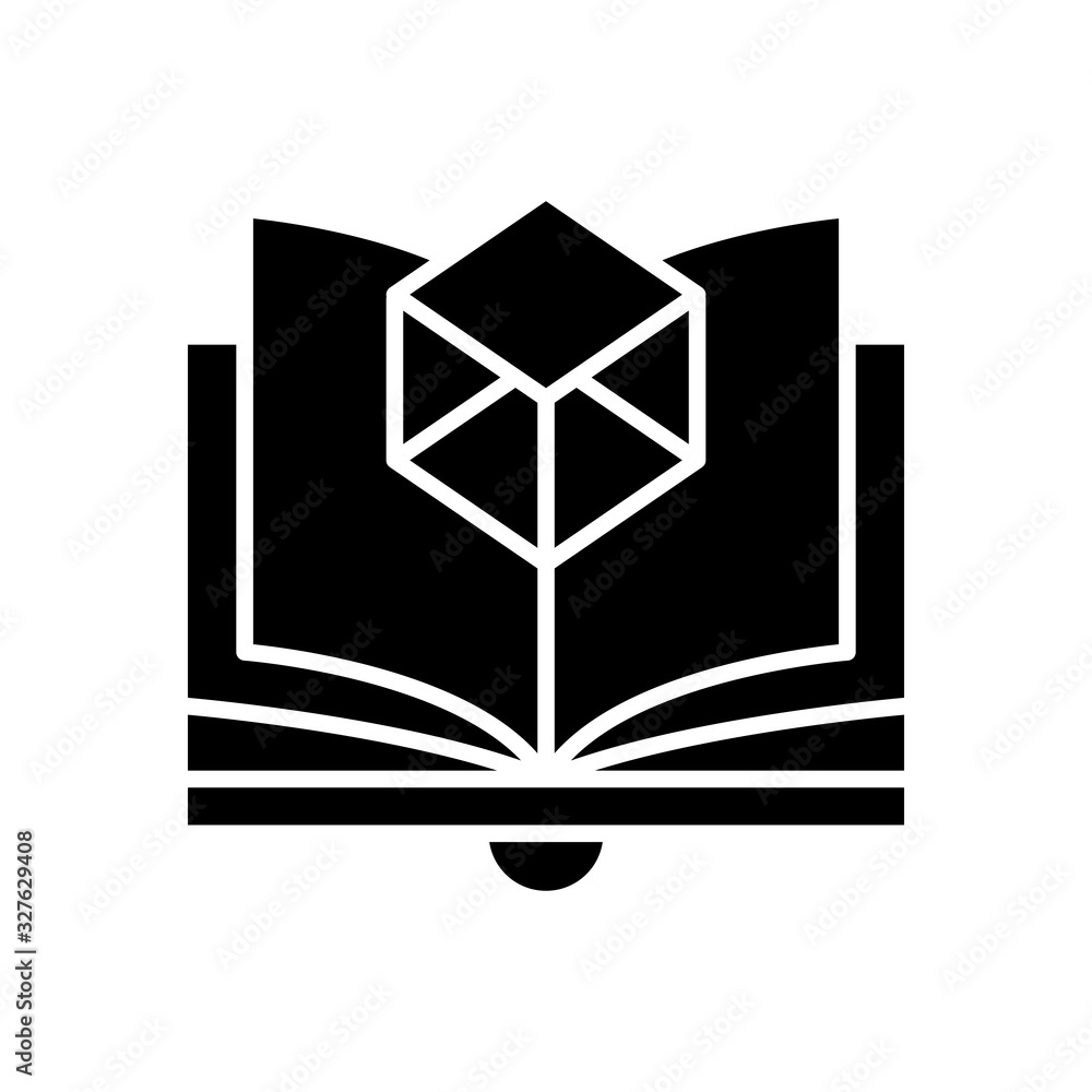 Learninng part black icon, concept illustration, vector flat symbol, glyph sign. Learninng part black icon, concept illustration, vector flat symbol, glyph sign.