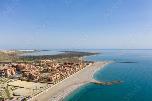Aerial view of Almerimar Beach Spain on a sunny day © jhon
