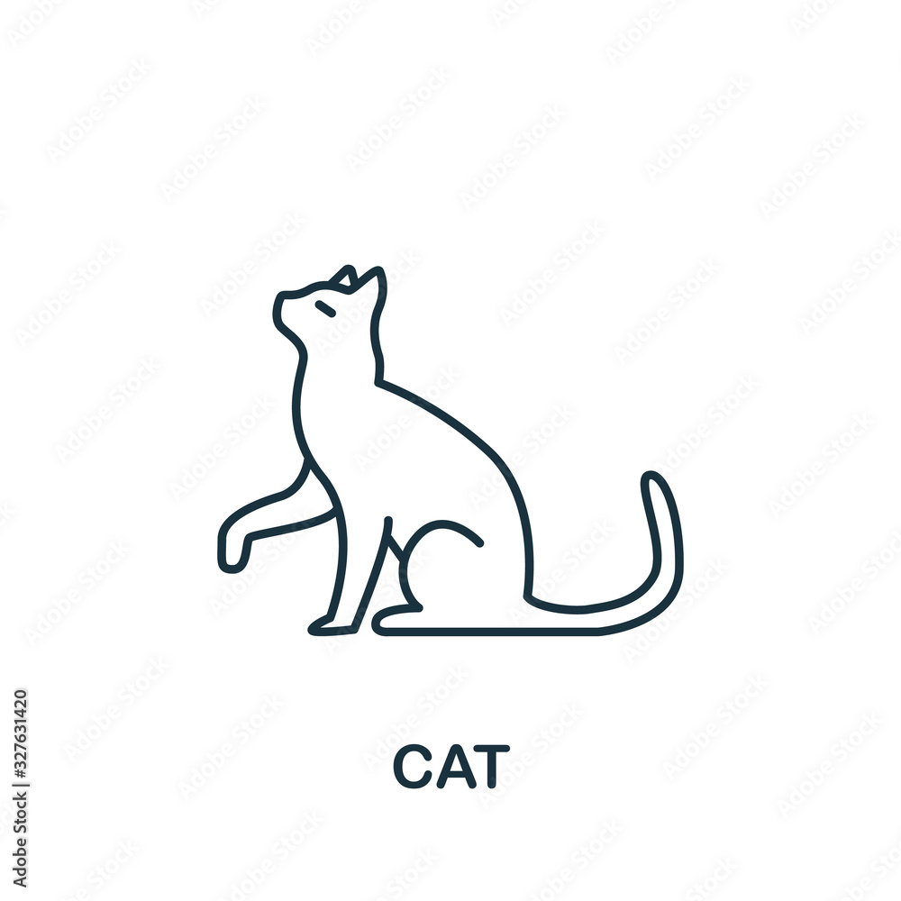 Cat icon from home animals collection. Simple line element Cat