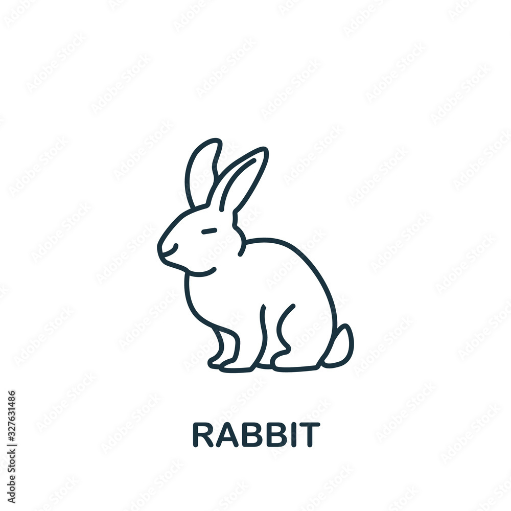 Obraz premium Rabbit icon from home animals collection. Simple line element Rabbit symbol for templates, web design and infographics