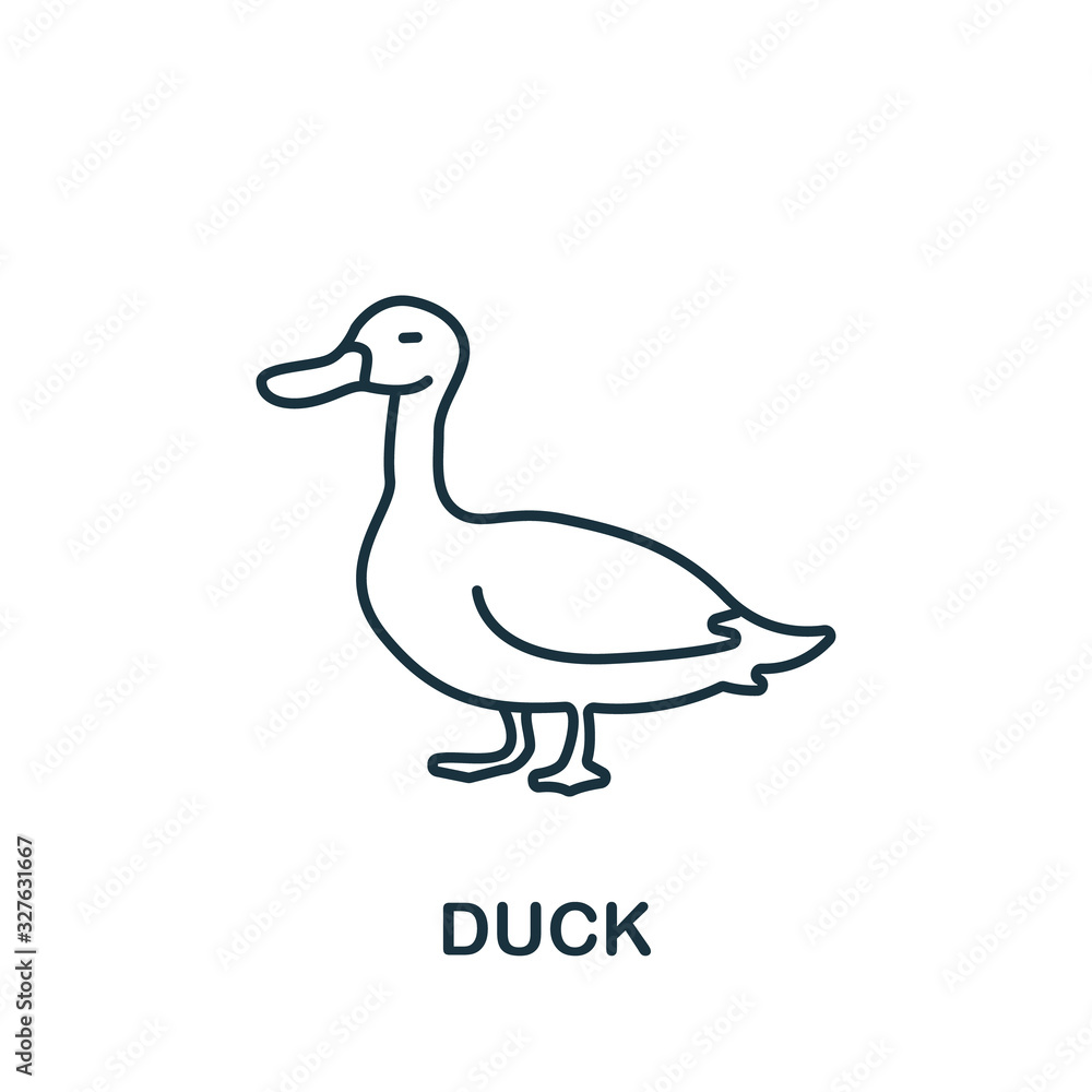 Obraz premium Duck icon from home animals collection. Simple line element Duck symbol for templates, web design and infographics