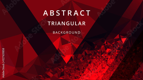 Red black polygonal mosaic triangular background. Futuristic, technology creative business design template. Cover design. Vector illustration