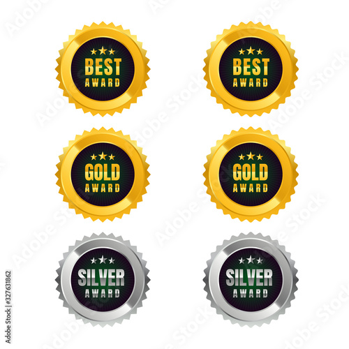 Gold and silver seal illustration for award certificate