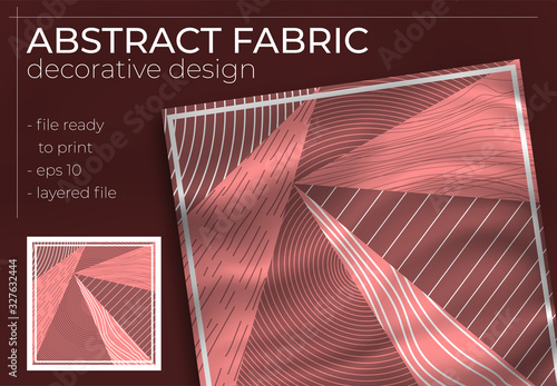 Abstract Fabric Decorative Design with Realistic Mock up for Printing Production. Hijab , Scarf , Pillow , etc.