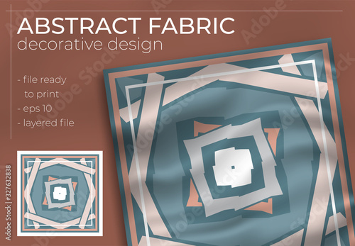 Abstract Fabric Decorative Design with Realistic Mock up for Printing Production. Hijab , Scarf , Pillow , etc.