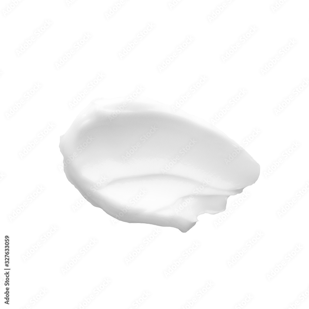Cream swipe of face or body lotion isolated on white background. Skincare and makeup product. Smear of liquid. Creamy texture. Beauty and professional cosmetics concept Cream swipe of face or body lotion isolated on white background. Skincare and makeup product. Smear of liquid. Creamy texture. Beauty and professional cosmetics concept