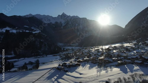 Sautens at Sunrise / Sautens bei Sonnenaufgang in Österreich, Austria, Ötztal, Oetztal photo