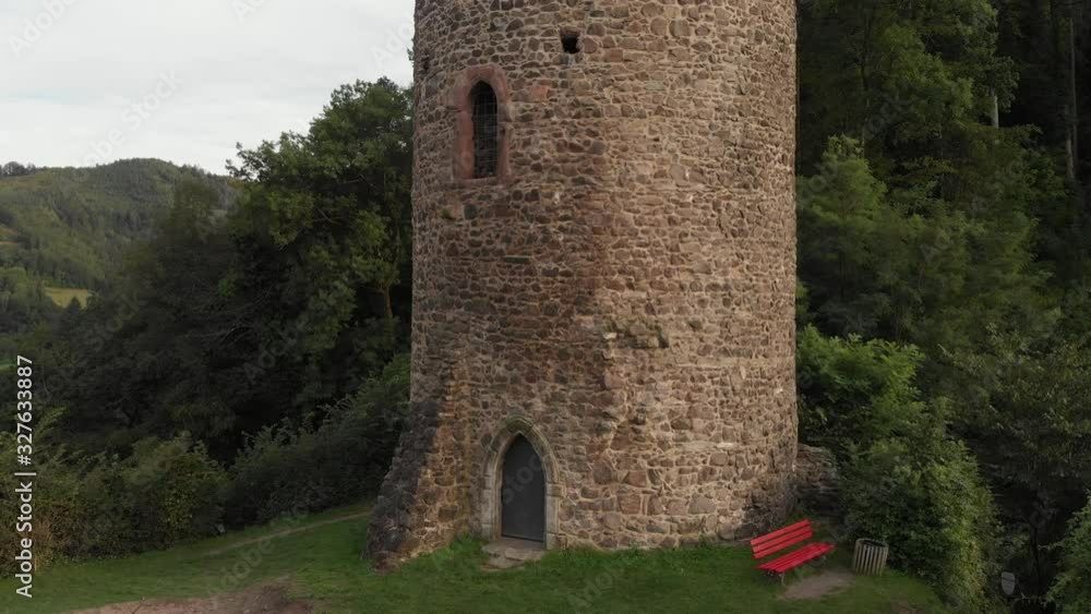 Flown with a drone to the top of an old castle ruin.
It is an old castle in (Hausach) Germany, which is called Husen Castle.
A bird is crossing.
Filmed with a drone. Flown with a drone to the top of an old castle ruin.
It is an old castle in (Hausach) Germany, which is called Husen Castle.
A bird is crossing.
Filmed with a drone.