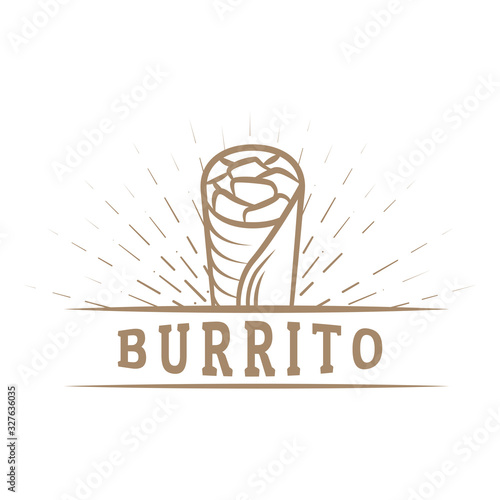 Mexican cuisine logo in vintage style with text