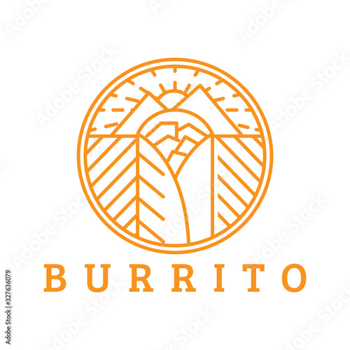 Mexican food logo in line art style with sample text