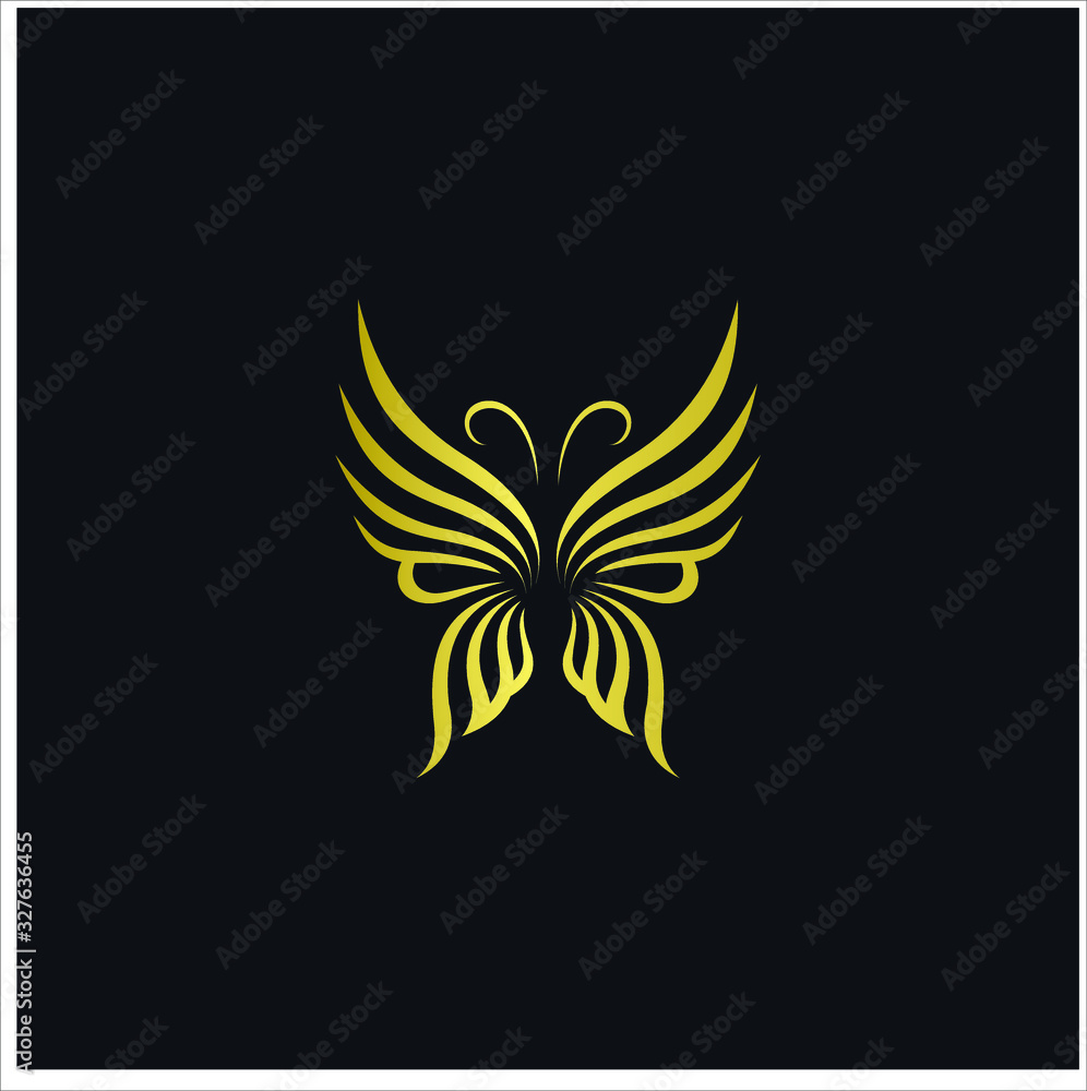 luxury butterfly for business and beauty logo vector concept