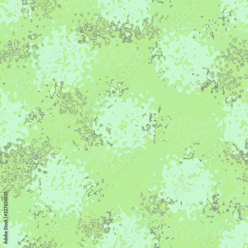  Distressed glitch abstract floral artistic texture background. Melting irregular imperfect glowing flower seamless pattern. Funky green distorted all over print. Wonky trendy modern fashion swatch