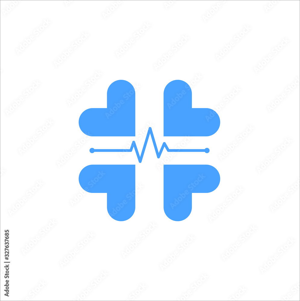 health vector illustration of symbols of cross and love health vector illustration of symbols of cross and love