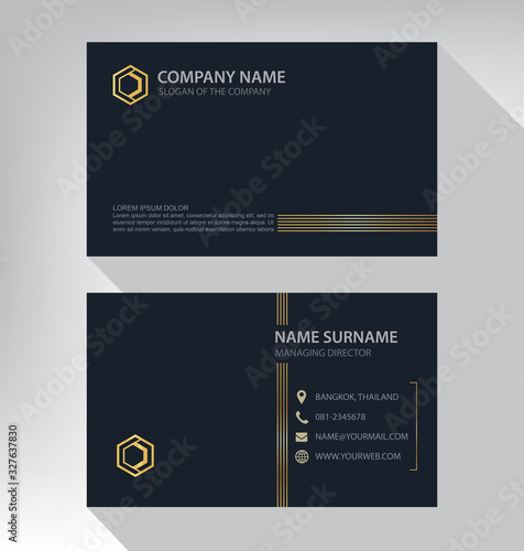 Business card in modern luxury style black and gold color