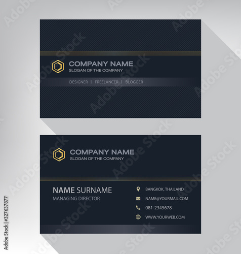 Business card in modern luxury style black and gold color