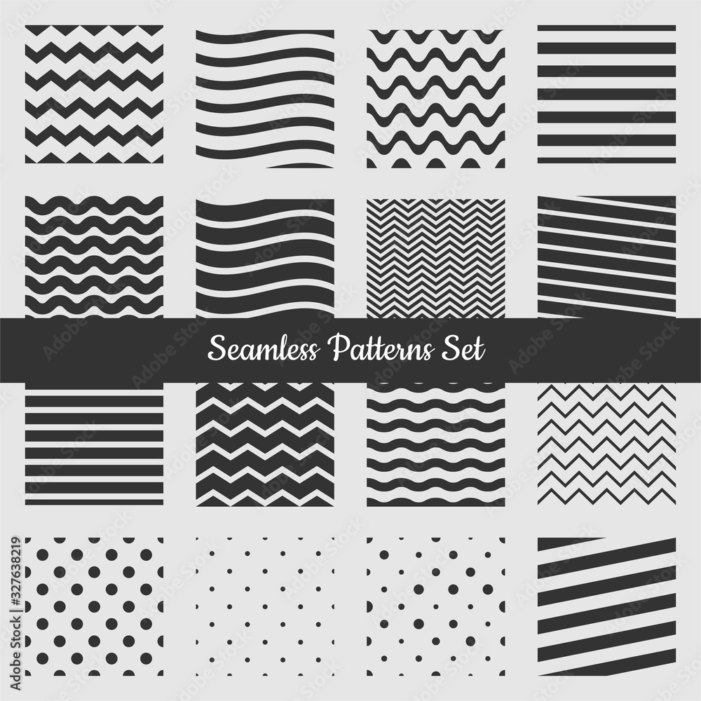 Set of Classic simple Seamless Geometric Patterns. Set of Classic simple Seamless Geometric Patterns.