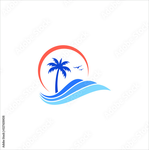 Natural Beach Summer Logo Template Logo Vector Illustration