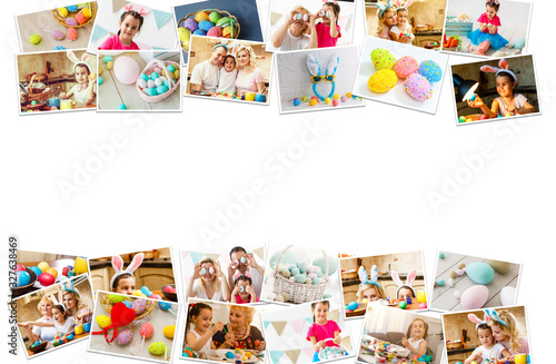 a stack collage of easter photos on white background