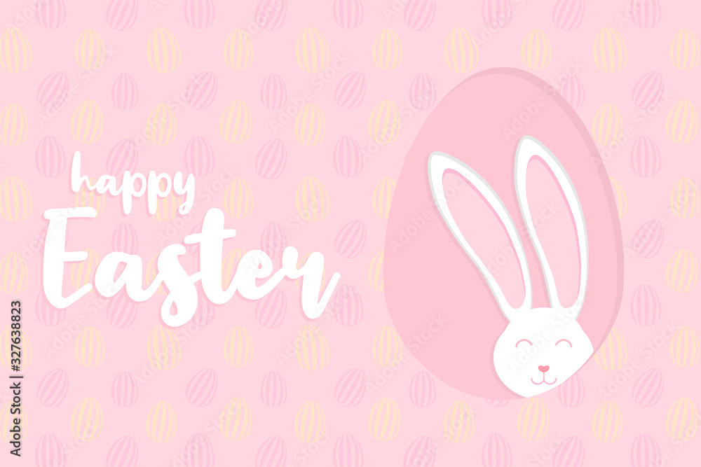 Happy Easter design with cute bunny for poster, banner or invitation cards. Vector illustration Happy Easter design with cute bunny for poster, banner or invitation cards. Vector illustration