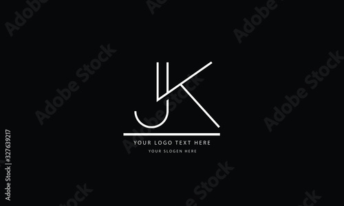 JK KJ abstract vector logo monogram template