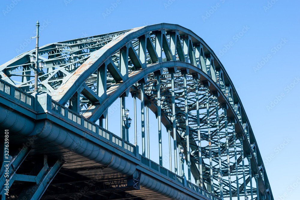 Situated in Newcastle upon Tyne, the Tyne Bridge featured at a dynamic angle showing the parabolic arch of the bridge with the rest of the suspension elements.