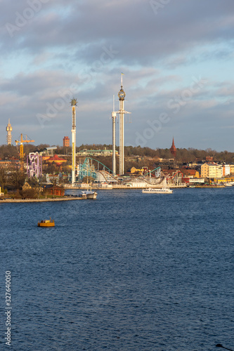 View of the amusement park in central Stockholm.