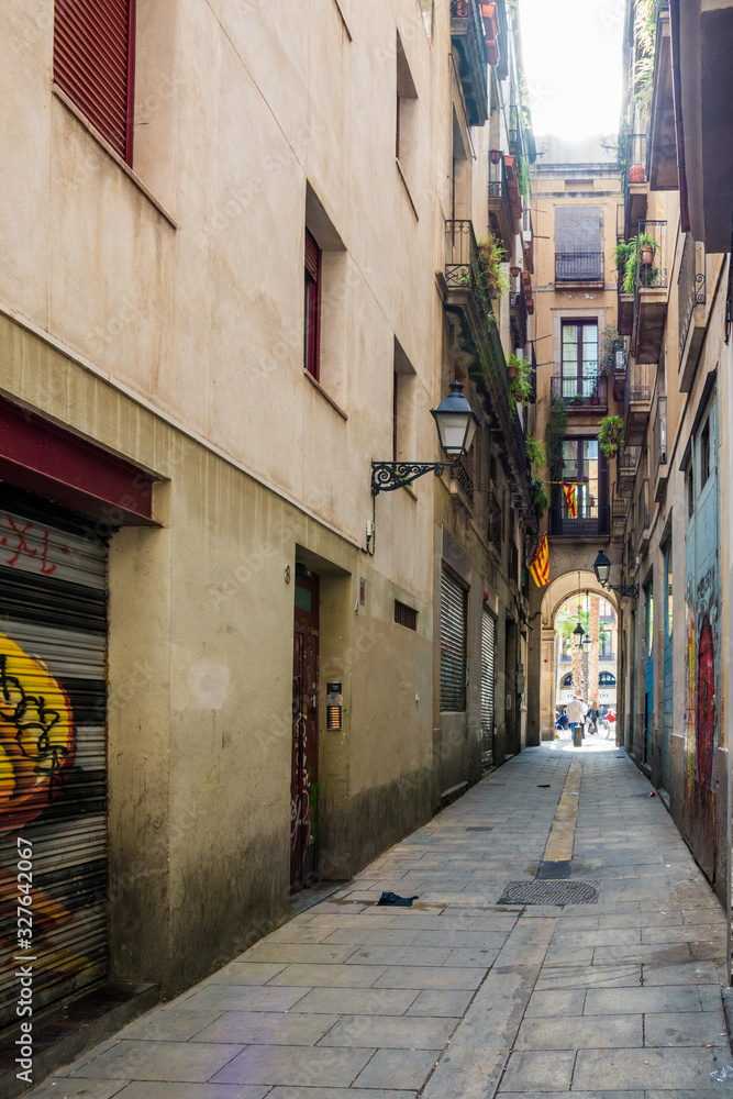Fototapeta premium Barri Gotic and Born quarter of Barcelona, Catalonia, Spain.