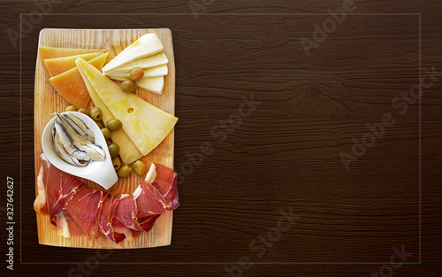 Fotótapéta Croatian traditional food, Dalmatian plate