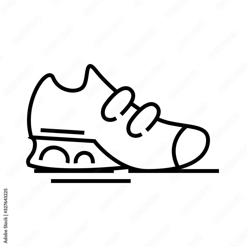 Sportive shoes line icon, concept sign, outline vector illustration, linear symbol.