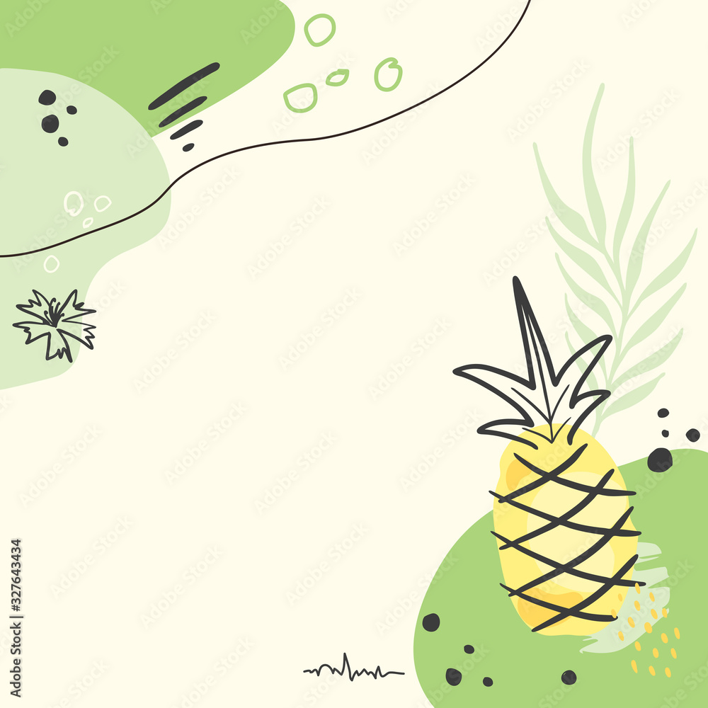 Fototapeta Modern abstract pineapple art vector background.