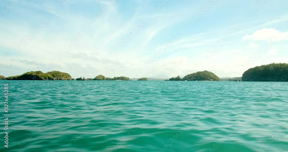 Landscape of Hundred Islands, Philippines from a Bangka Boat Landscape of Hundred Islands, Philippines from a Bangka Boat