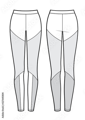 vector illustration of women's sports leggings fashion flat
