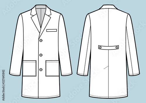 Medical doctor working robe. Fashion sketch illustration photo