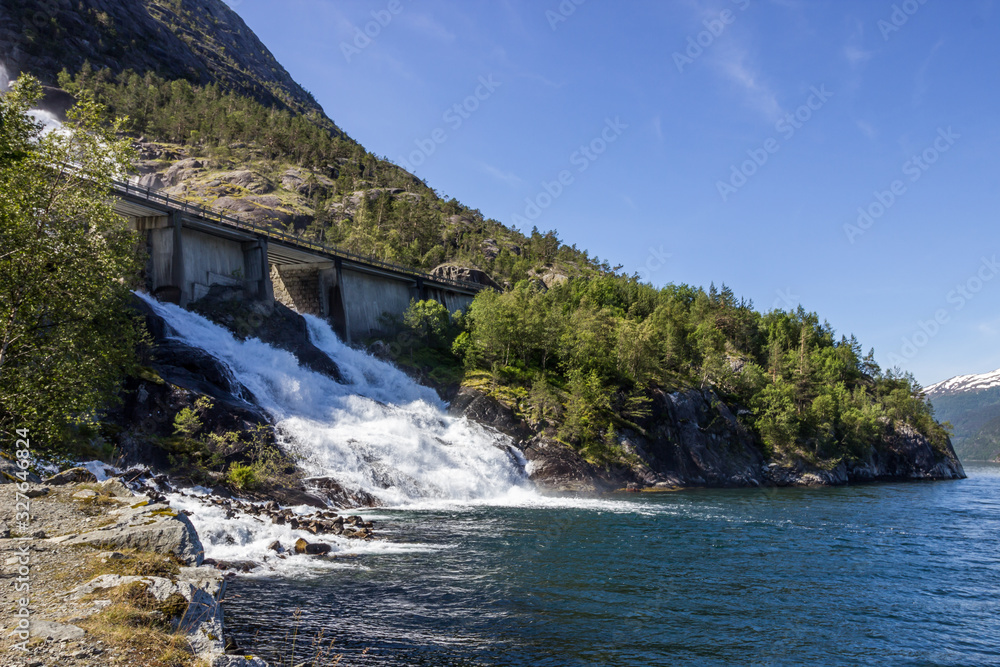 Latefossen waterfall in Norway Latefossen waterfall in Norway