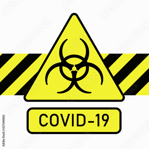 Sign of biological protection. The spread of coronavirus in China. Protection against viral infection. .hazard symbol. The illustration is isolated on a white background.