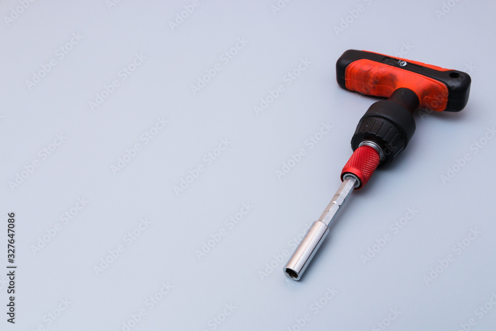 adjustable spanners set with red holder over a grey background. father's day gift adjustable spanners set with red holder over a grey background. father's day gift