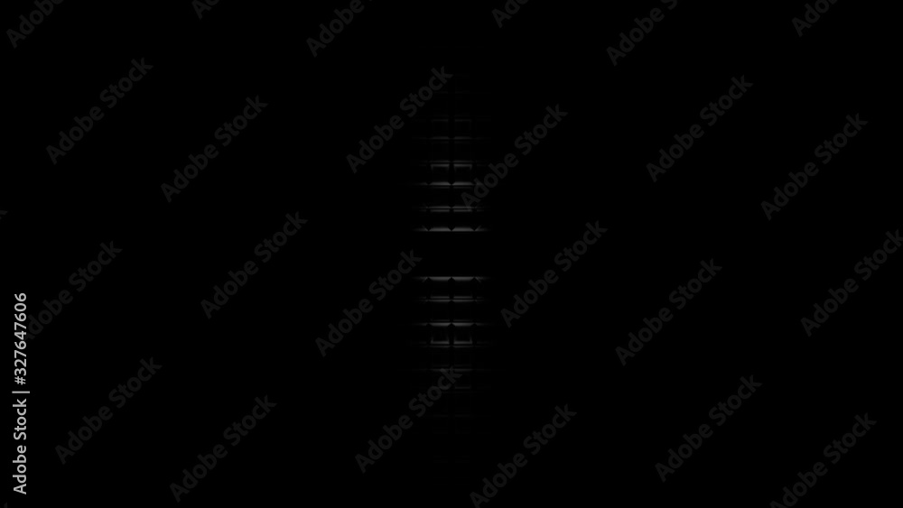 Bright White Cross of Lights on Dark, Black Background, Vertical Loop 3D Bright White Cross of Lights on Dark, Black Background, Vertical Loop 3D
