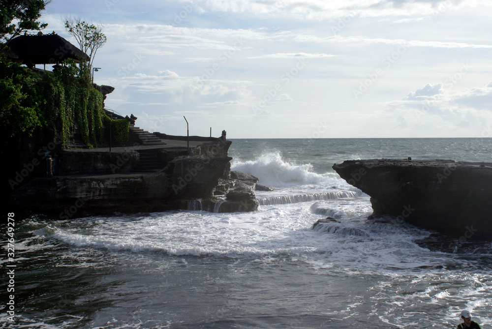 Temples on the water of the island of Bali. Temples on the water of the island of Bali.