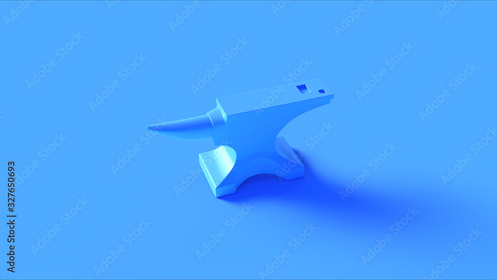 Blue Traditional Anvil 3 Quarter Right View 3d illustration 3d render Blue Traditional Anvil 3 Quarter Right View 3d illustration 3d render
