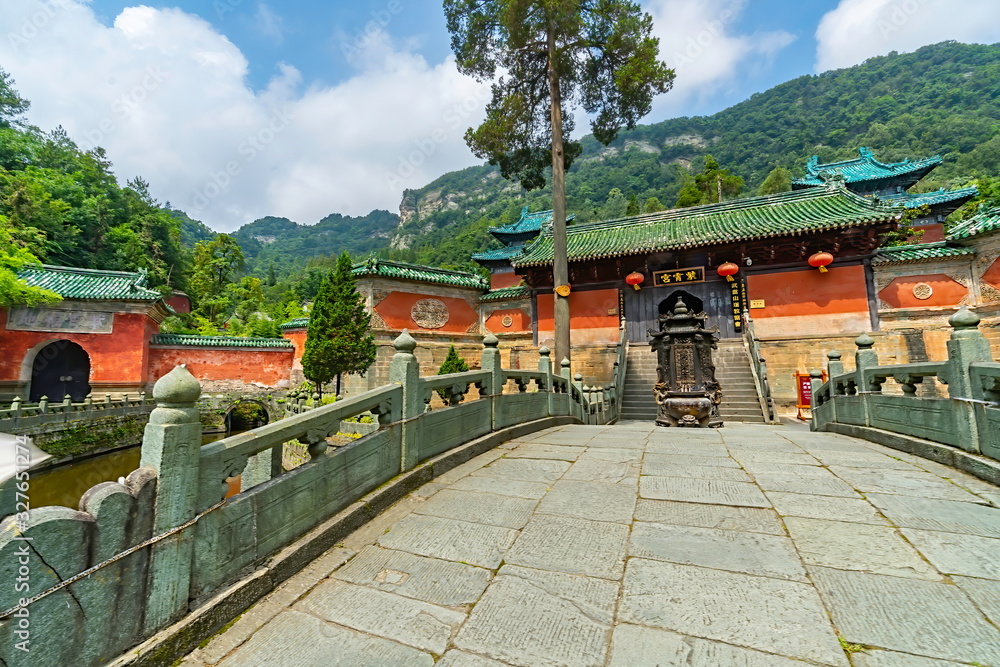 Old gateway to the sacred complex of Purple Cloud Palace (Zixiao Palace), mountains of Wudang Shan. Hubei province, China