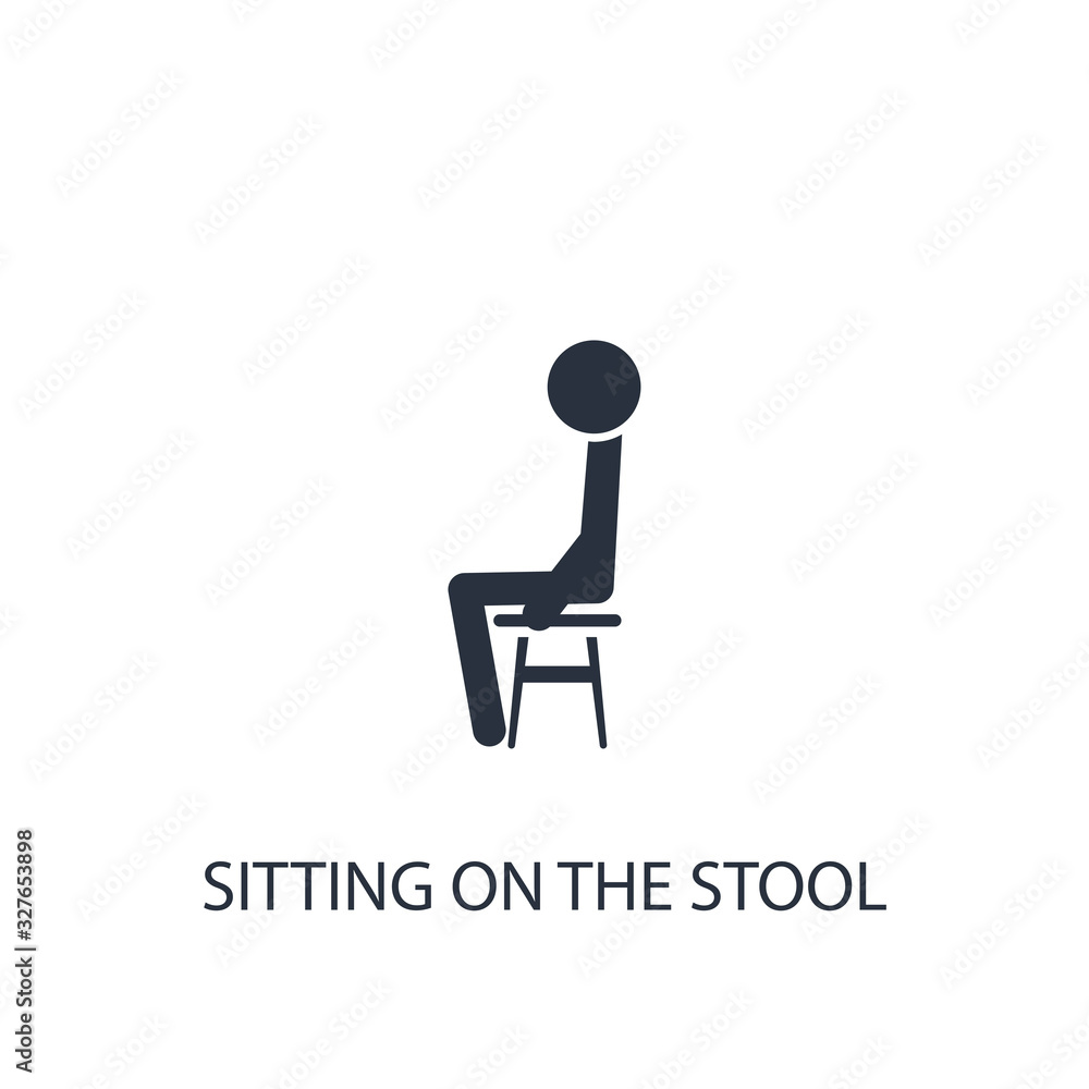 Man sitting on the stool icon. Simple furniture element illustration. Man sitting on the stool icon. Simple furniture element illustration.