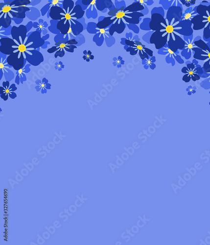 Vector blue forget me not flowers